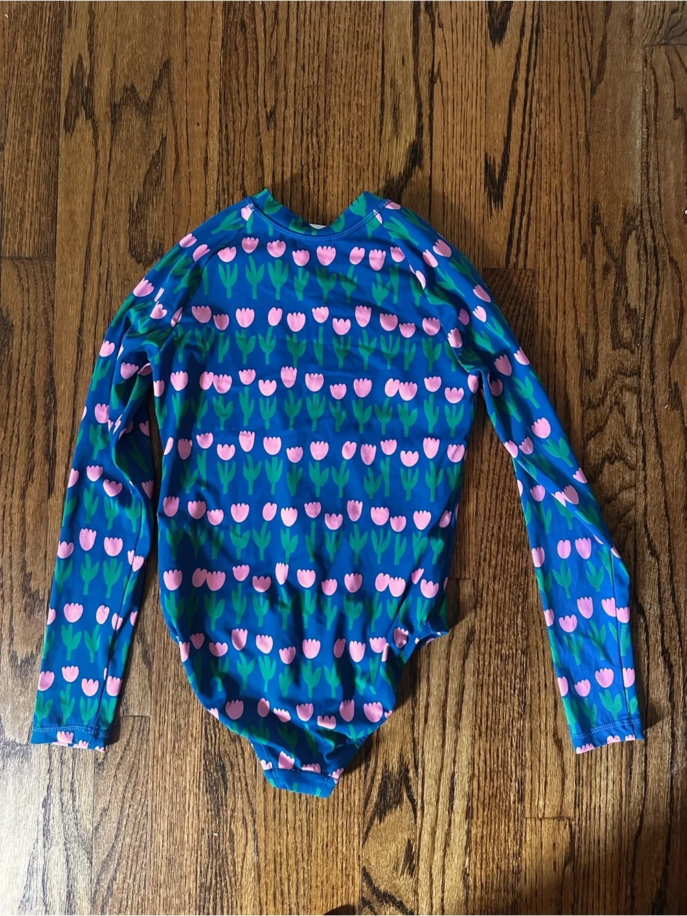 Kids Blue Floral One-Piece Swimsuit with Hood
